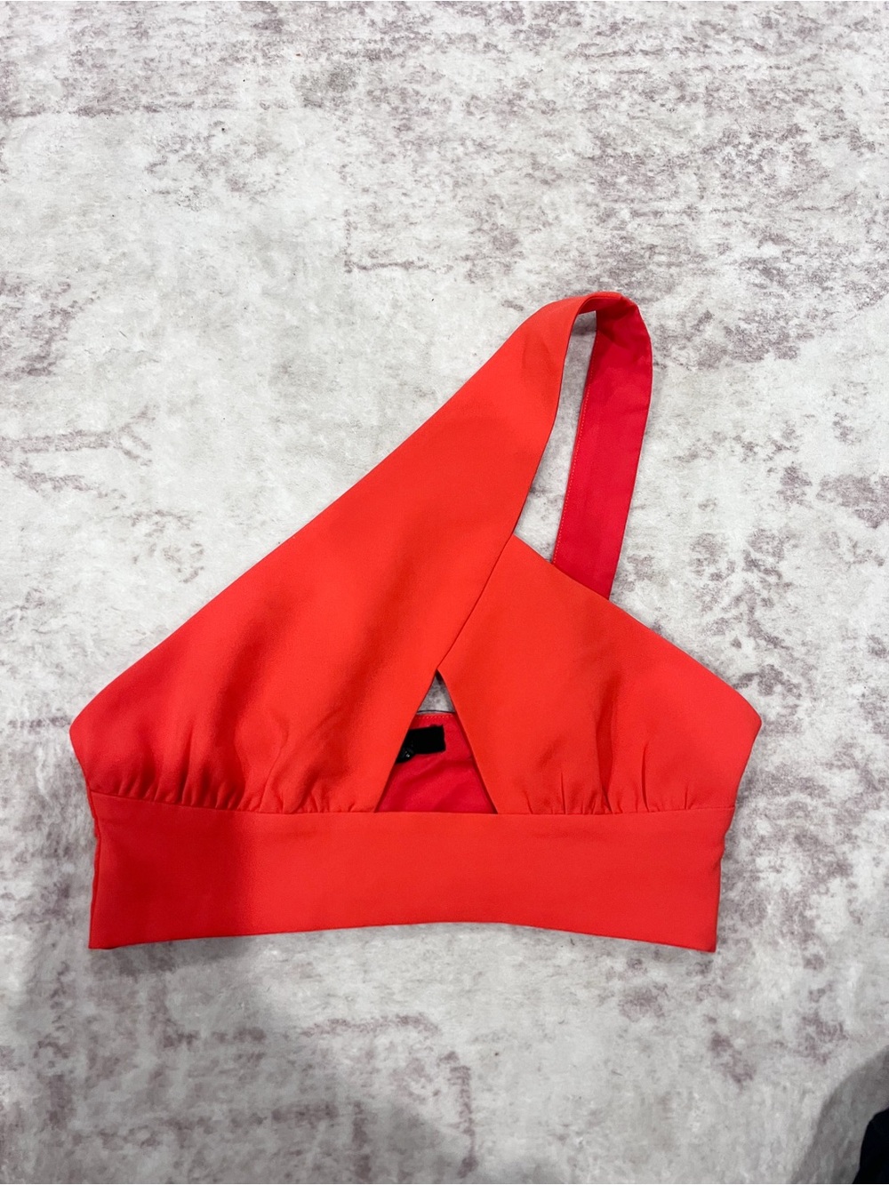 H:ours Red Crop One Shoulder Top